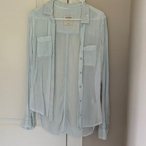Abercrombie and Fitch sequins collared button up blouse
